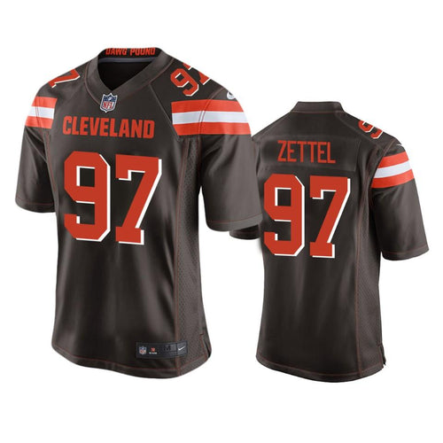 Cleveland Browns Anthony Zettel Game Brown Men’s Jersey