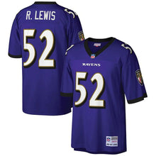 Load image into Gallery viewer, Men's Baltimore Ravens Ray Lewis Mitchell &amp; Ness Purple Big &amp; Tall 2000 Retired Player Replica Jersey