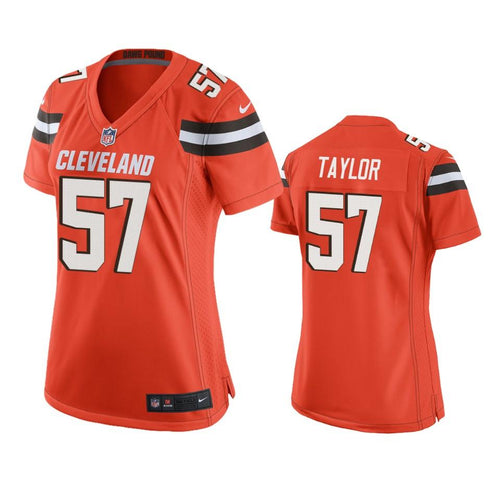 Cleveland Browns Adarius Taylor Game Orange Women’s Jersey