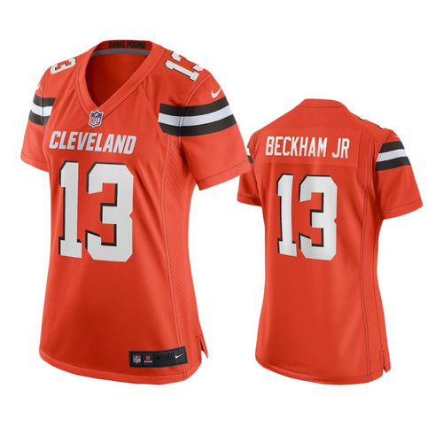 Cleveland Browns Bears Odell Beckham Jr. Game Orange Women’s Jersey