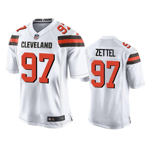 Cleveland Browns Anthony Zettel Game White Men’s Jersey