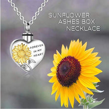 Load image into Gallery viewer, Forever in my heart sunflower necklace