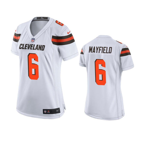 Cleveland Browns Baker Mayfield Game White Women’s Jersey