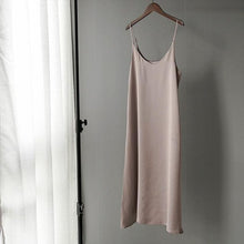 Load image into Gallery viewer, Spring Summer Women Satin Dress party Luxury Shiny Sundress Imitation Silk Dress