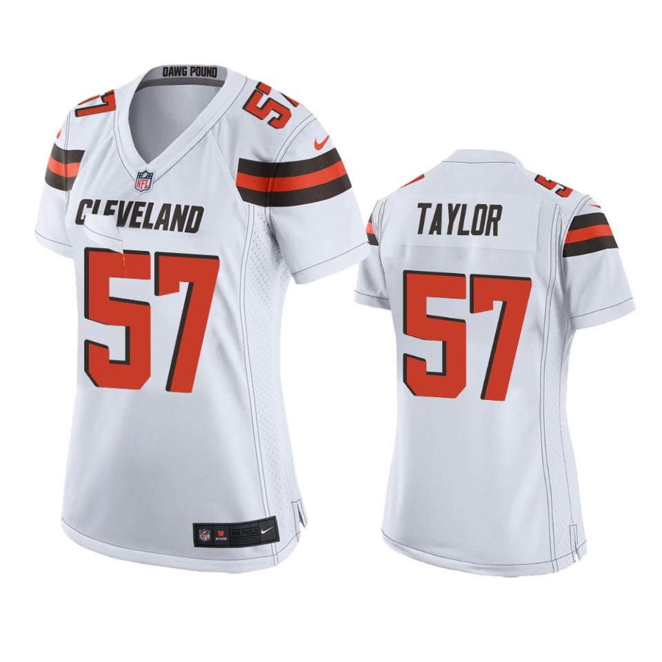 Cleveland Browns Adarius Taylor Game White Women’s Jersey